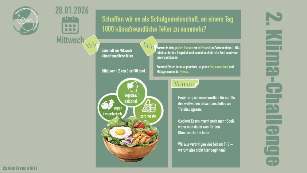 Klimachallenge 2 Ernährung Plakat